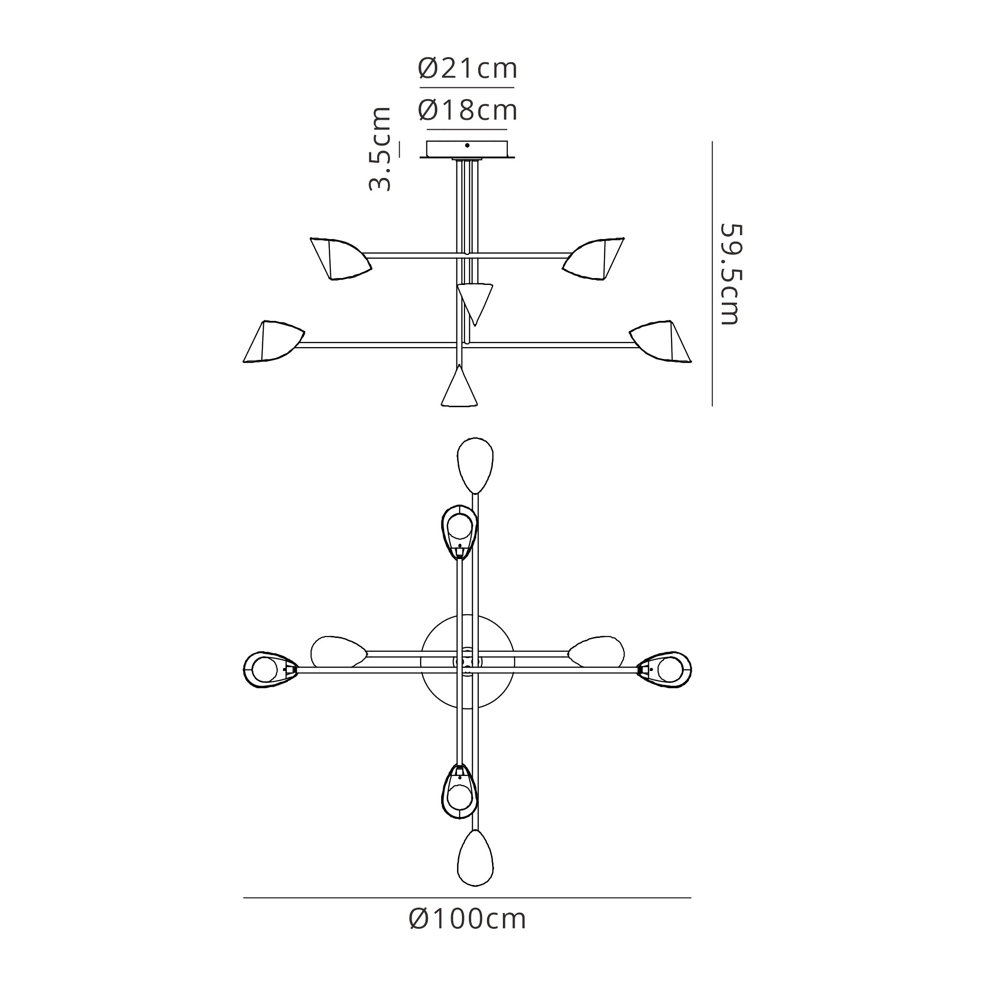 M7578  Capuccina Fixed Pendant 61.5W LED Black